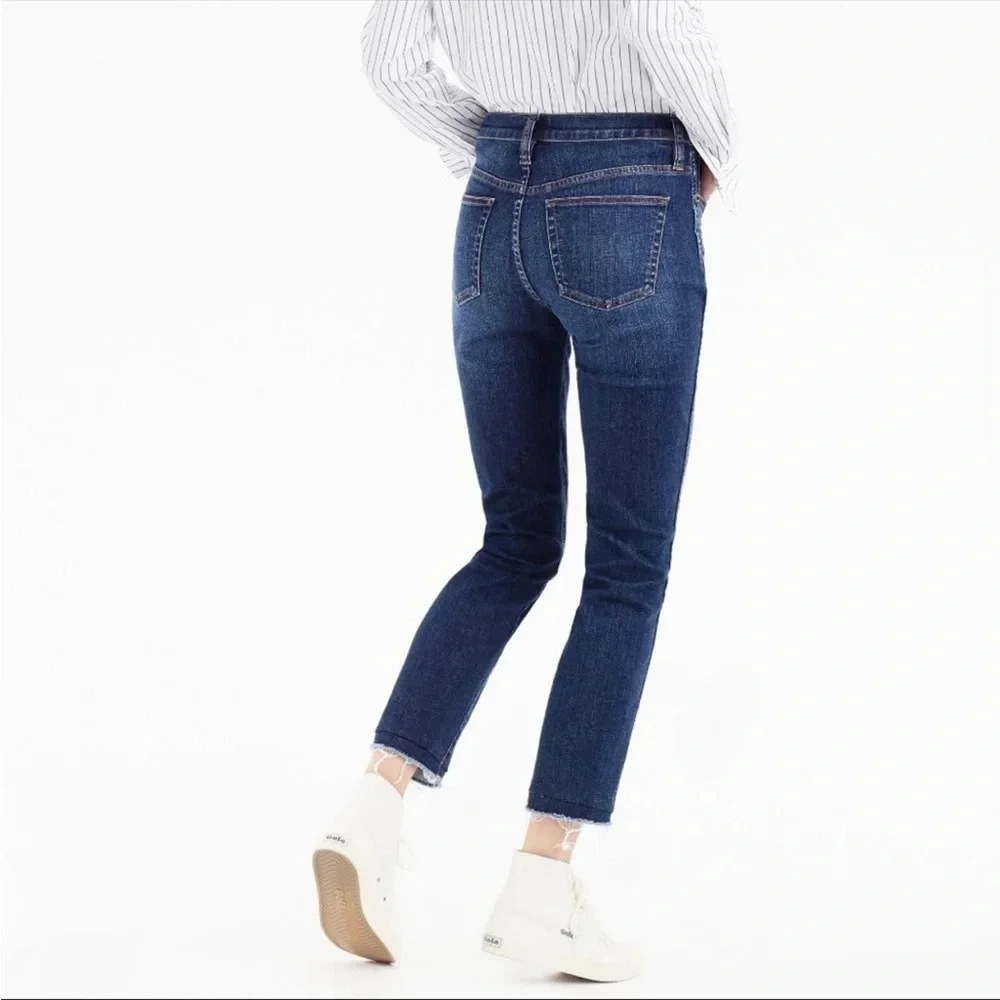 J. Crew Mayville Wash High Rise Raw Hem Vintage Straight Jeans Size 27